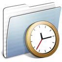 Graphite Stripped Folder Clock Icon